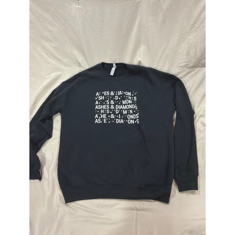 Bella Canvas‎ Ashes & Diamonds Graphic Sweatshirt Black Crewneck Large